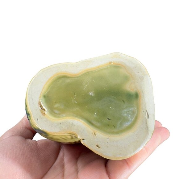 Vintage Majolica Style Pottery Green Elephant Vase Planter Drip Glaze Ceramic - Picture 11 of 15